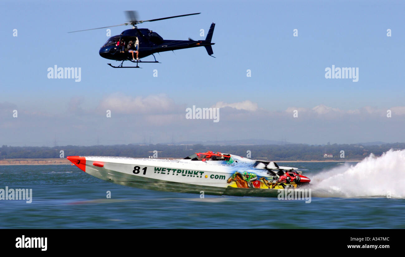 Cowes klassische Power Boat Race Isle Of Wight England UK Großbritannien Stockfoto