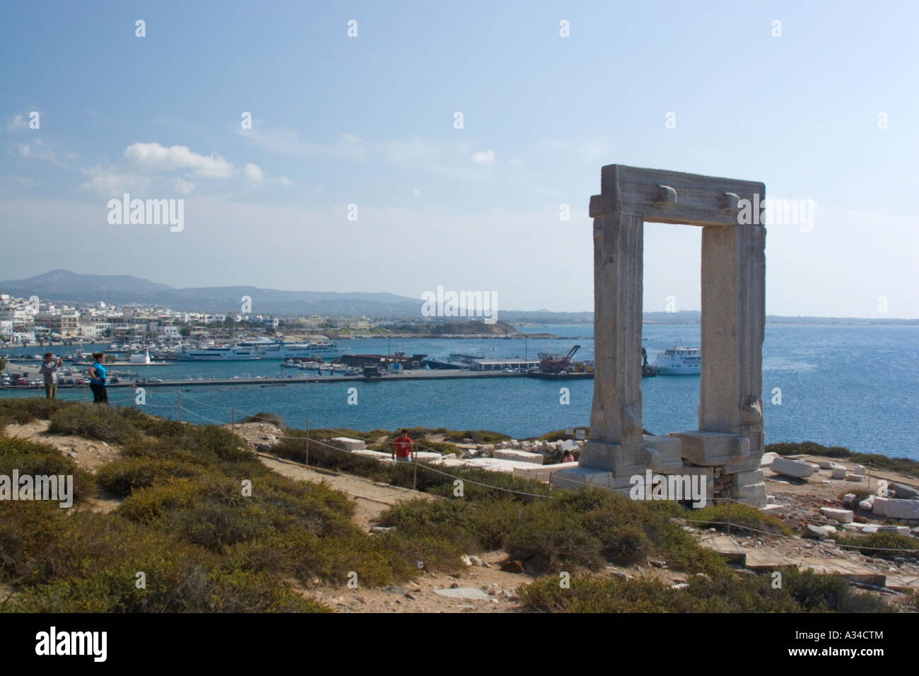 Griechenland griechische Insel von Naxos Palatia Heiligtum des Delian Apollo Tempel Tor Stockfoto