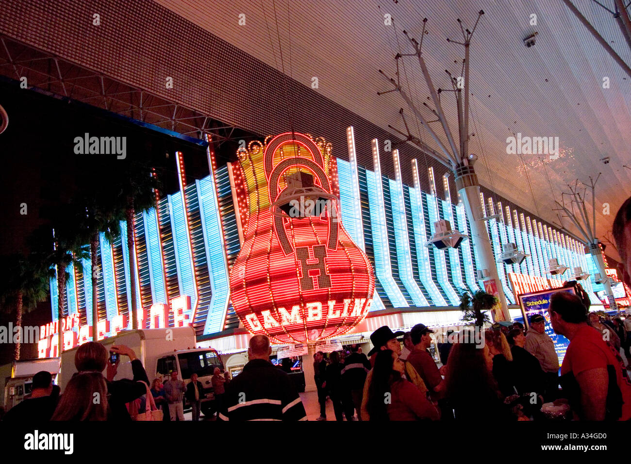 Fantastische Lichtshow am alten Strip Freemont Street Las Vegas Nevada, USA Stockfoto