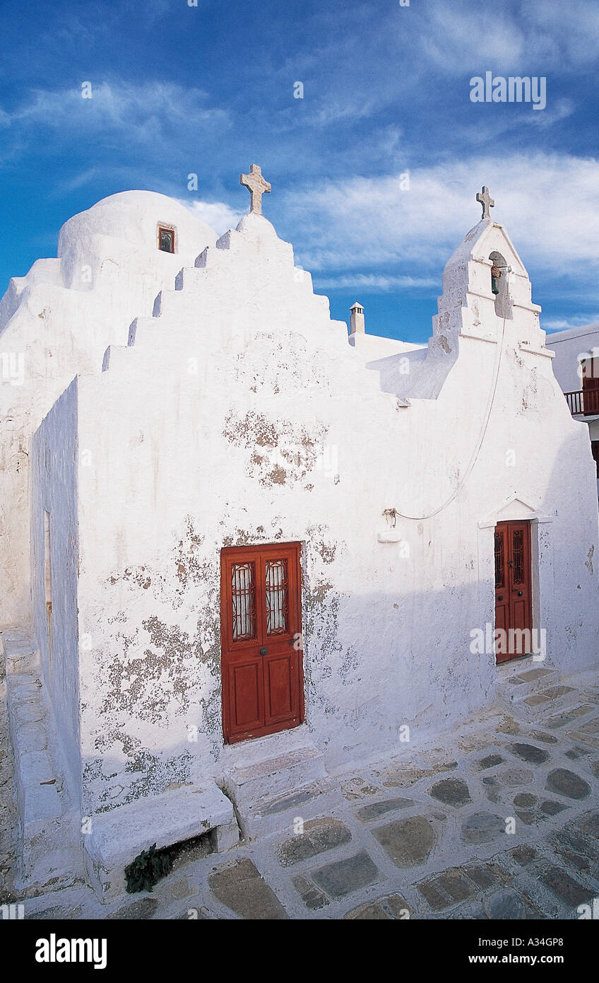 Eine Kirche in der griechischen Stadt Stockfoto