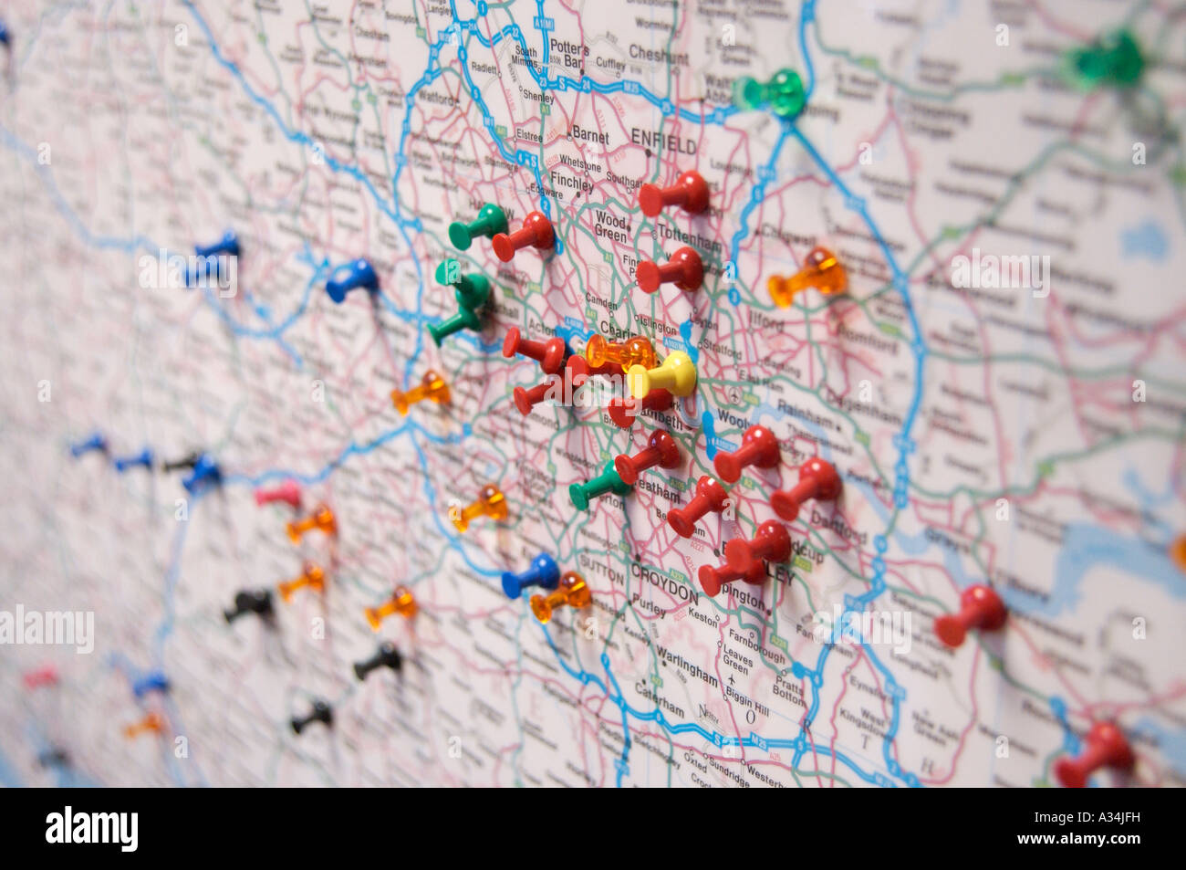 Royalty free Foto von britische Karte von London und M25 Innenstadt UK Stockfoto