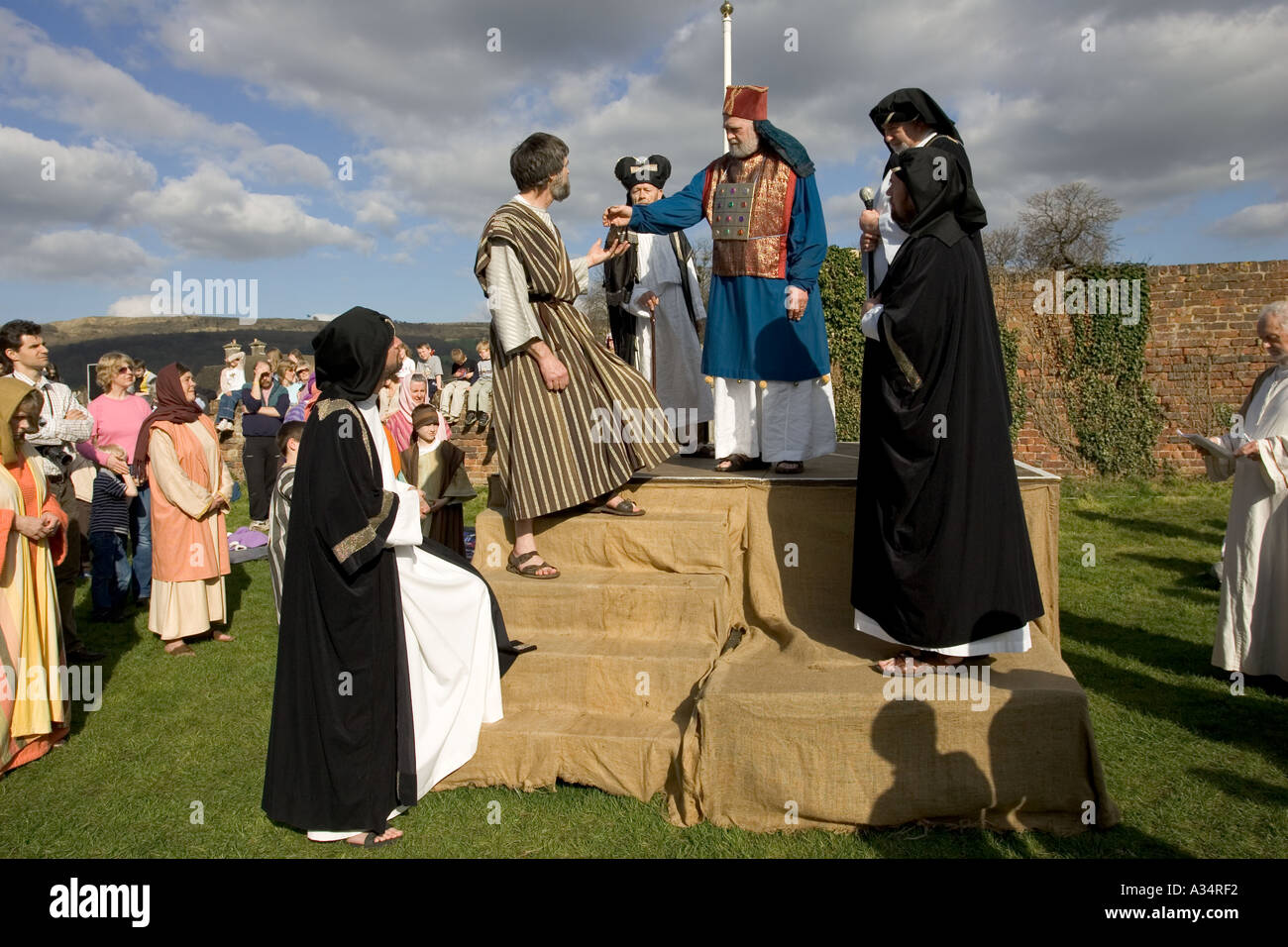 Triumphalen Einzug Jesu in Jerusalem Ostern Prestbury Passion Play 2005 St Mary Nikolaus Kirchen Cheltenham UK Stockfoto