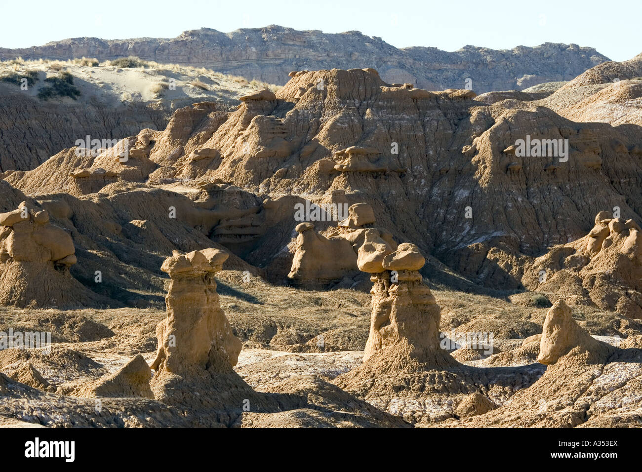 Goblin Valley State Park Utah mit seiner einzigartigen Felsformationen aus Sandstein Entrada gemacht Stockfoto