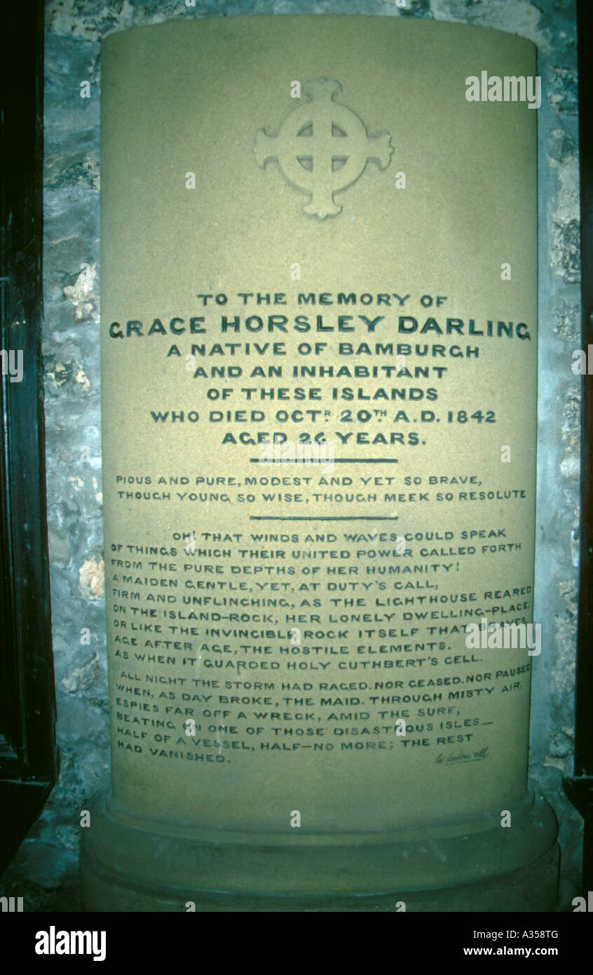 Grace Darling Denkmal, Inner Farne, Farne Islands, Northumberland, England, UK. Stockfoto