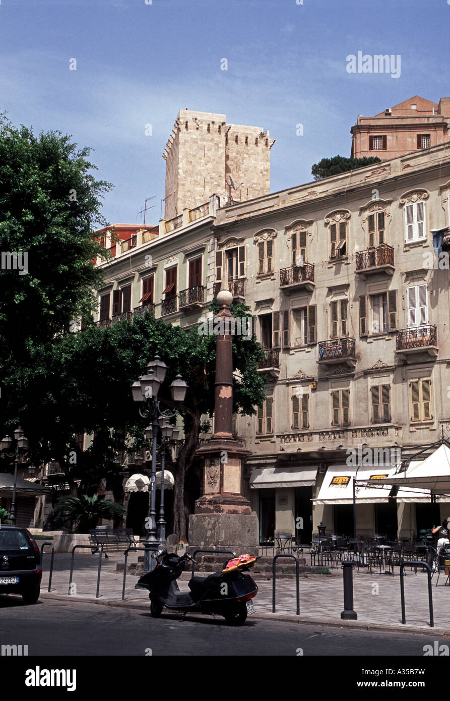 Piazza Yenne in Cagliari-Sardinien Stockfoto