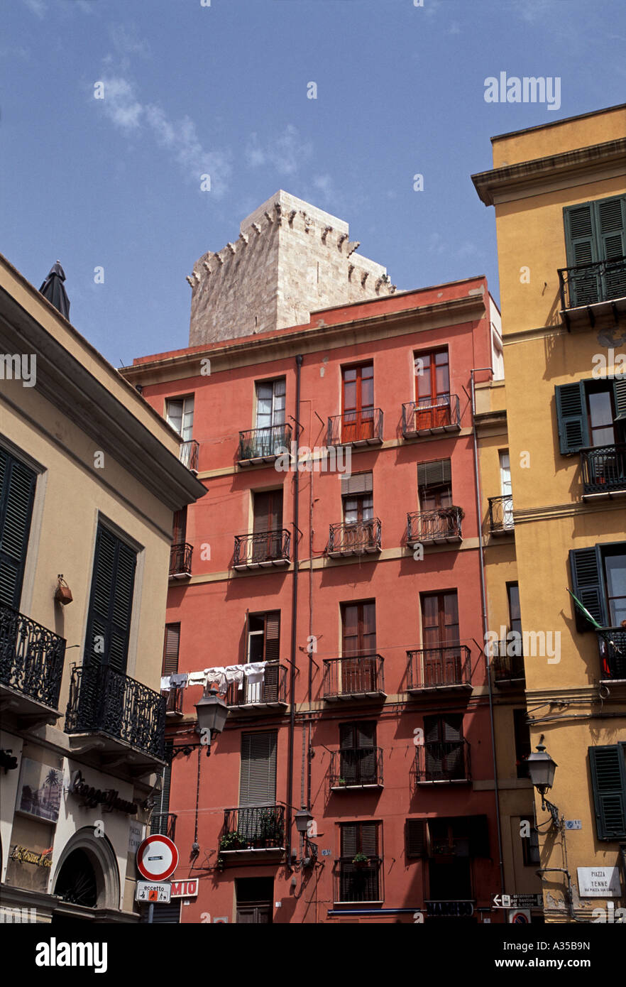 Piazza Yenne in Cagliari-Sardinien Stockfoto
