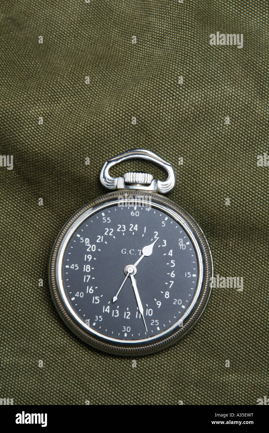 WWII-Ära U S Army Air Force Thema Taschenuhr Stockfoto