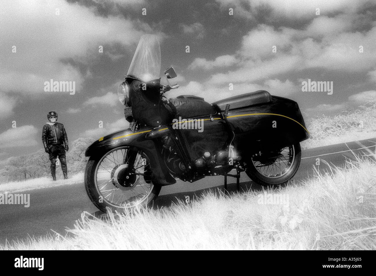 Klassisches Motorrad Vincent Black Knight Stockfoto