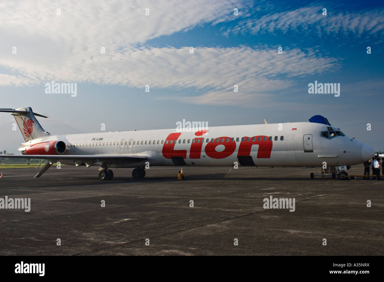 Lion Air Flugzeug, Bali, Indonesien, Asien Stockfoto