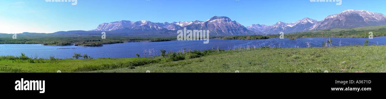 Panoramablick auf Maskinonge Feuchtgebiete Waterton Lakes Nationalpark Alberta Kanada Stockfoto