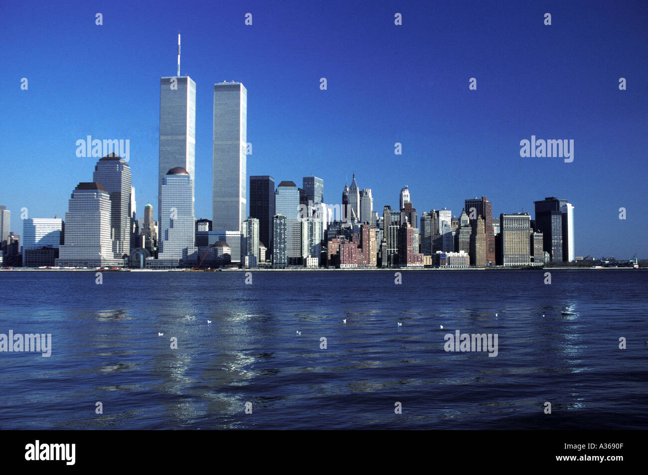 World Trade Center Türme Skyline von unteren Manhattan New York Stockfoto