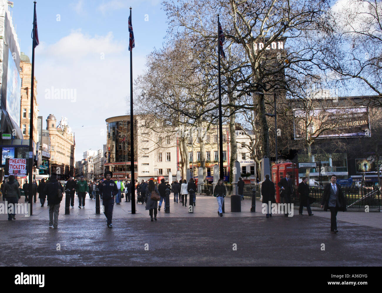 Leicester Square London im Winter Stockfoto