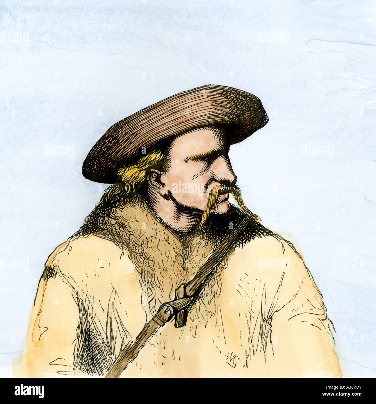 James Butler Hickok besser als Wild Bill Hickok bekannt. Handcolorierte halftone einer Abbildung Stockfoto