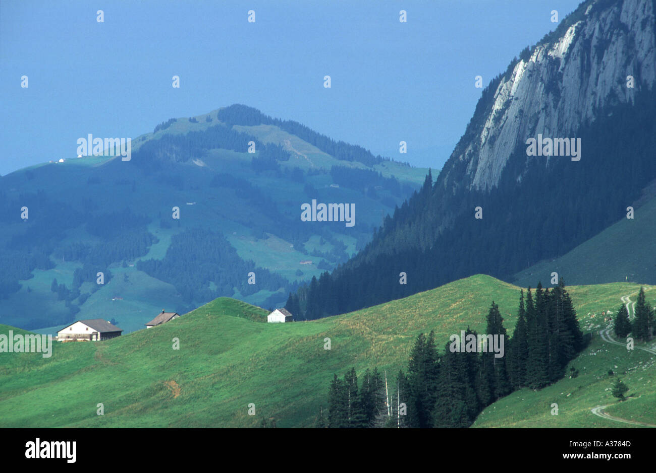 Bergtal Säntis, Appenzell Schweiz Stockfoto