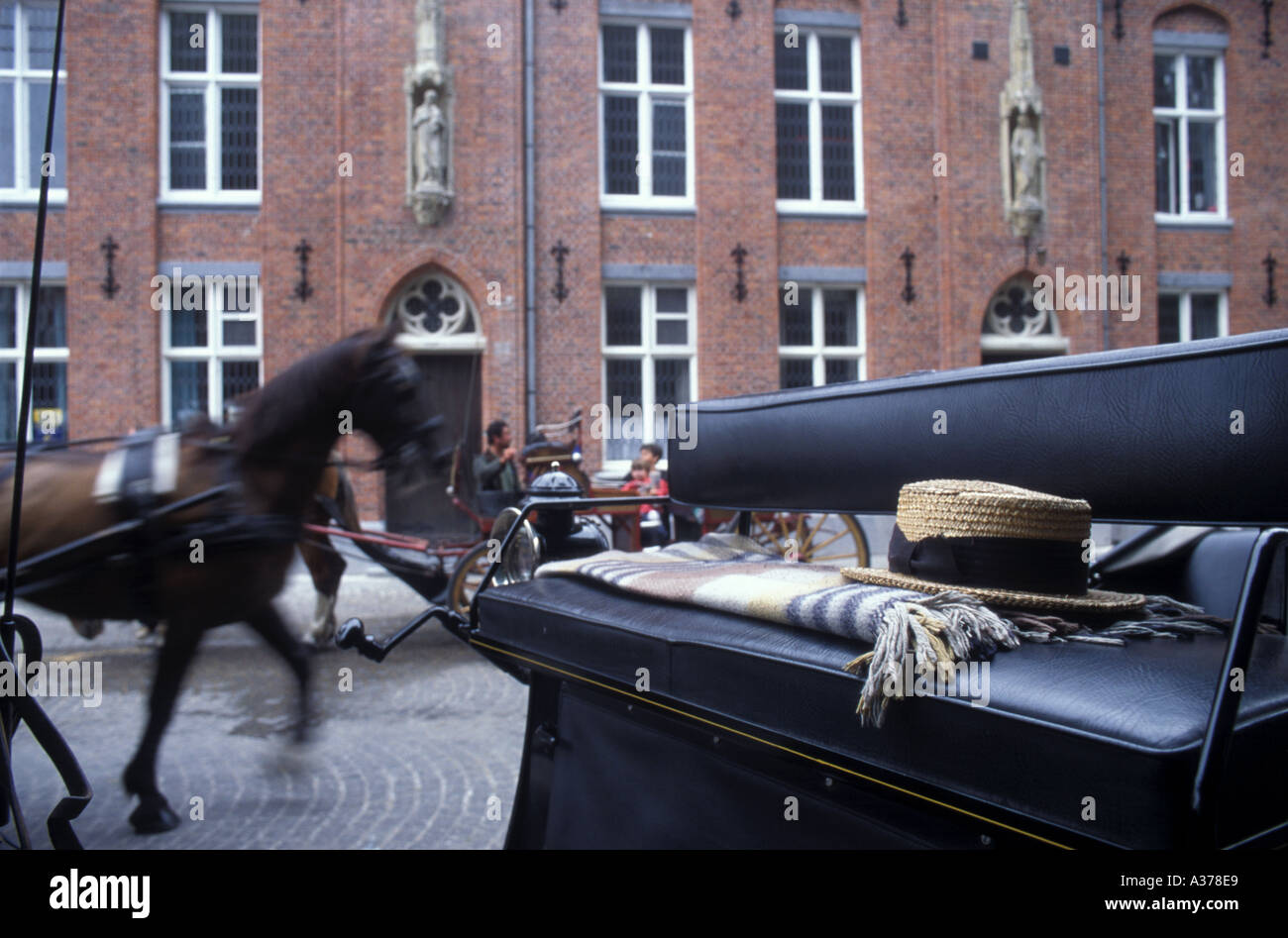 Belgien, Brügge (Brugge), Carraiges zum Mieten Stockfoto