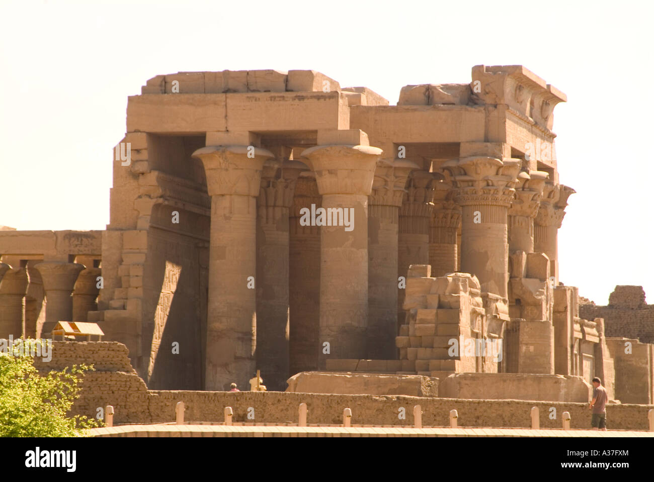 Tempel von Kom Ombo Nil Fluss Ptolemäerzeit bleibt Heiligtum Zeit des Thutmosis Kom Ombo Ägypten Nordafrika Stockfoto
