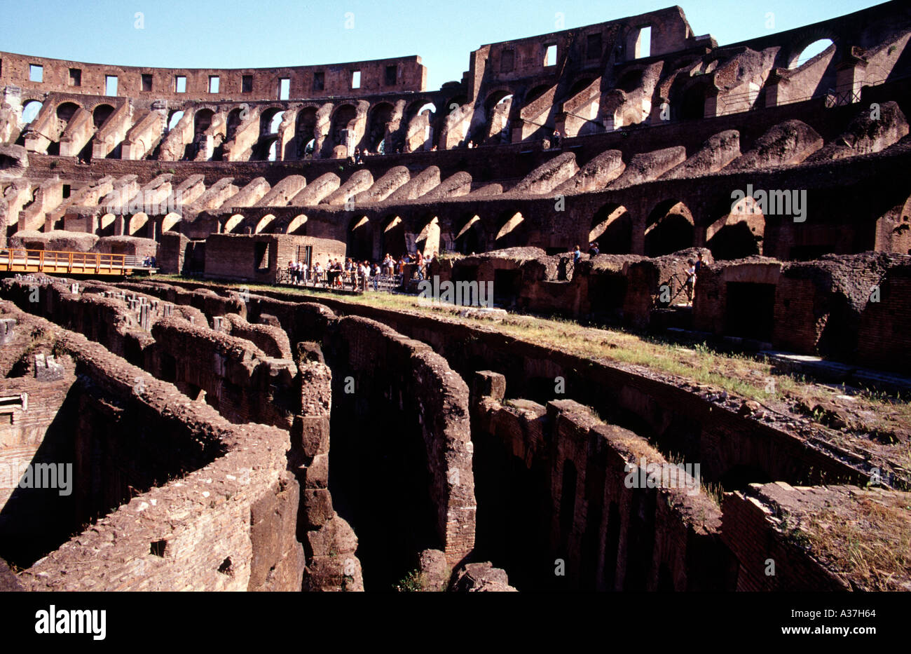 Im Inneren der Colloseum Roma Stockfoto