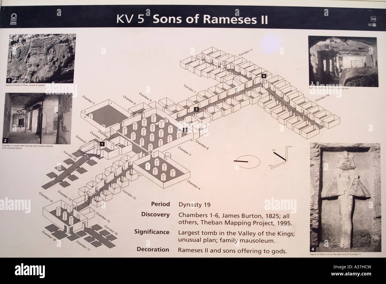 Tal der Könige Reportage KV5 Diagramm Grab Fotos digital Foto Wiedergabe des Zeichens Westbank von Luxor Ägypten-Nord-Afrika Stockfoto