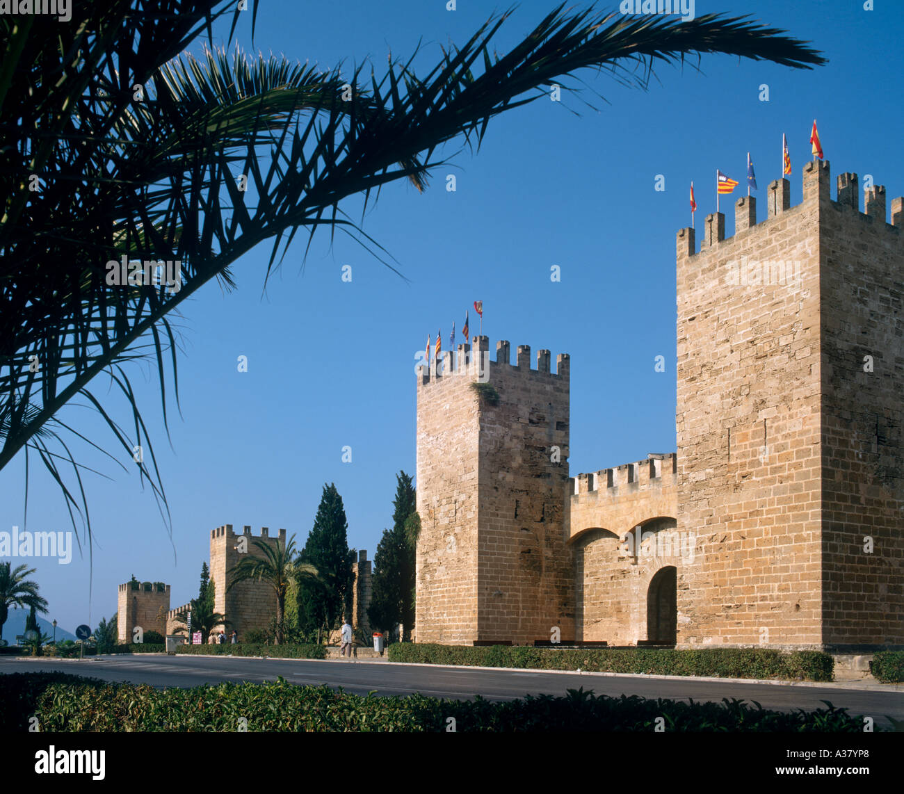 Mauern der Altstadt, Alcudia, Mallorca, Balearen, Spanien Stockfoto