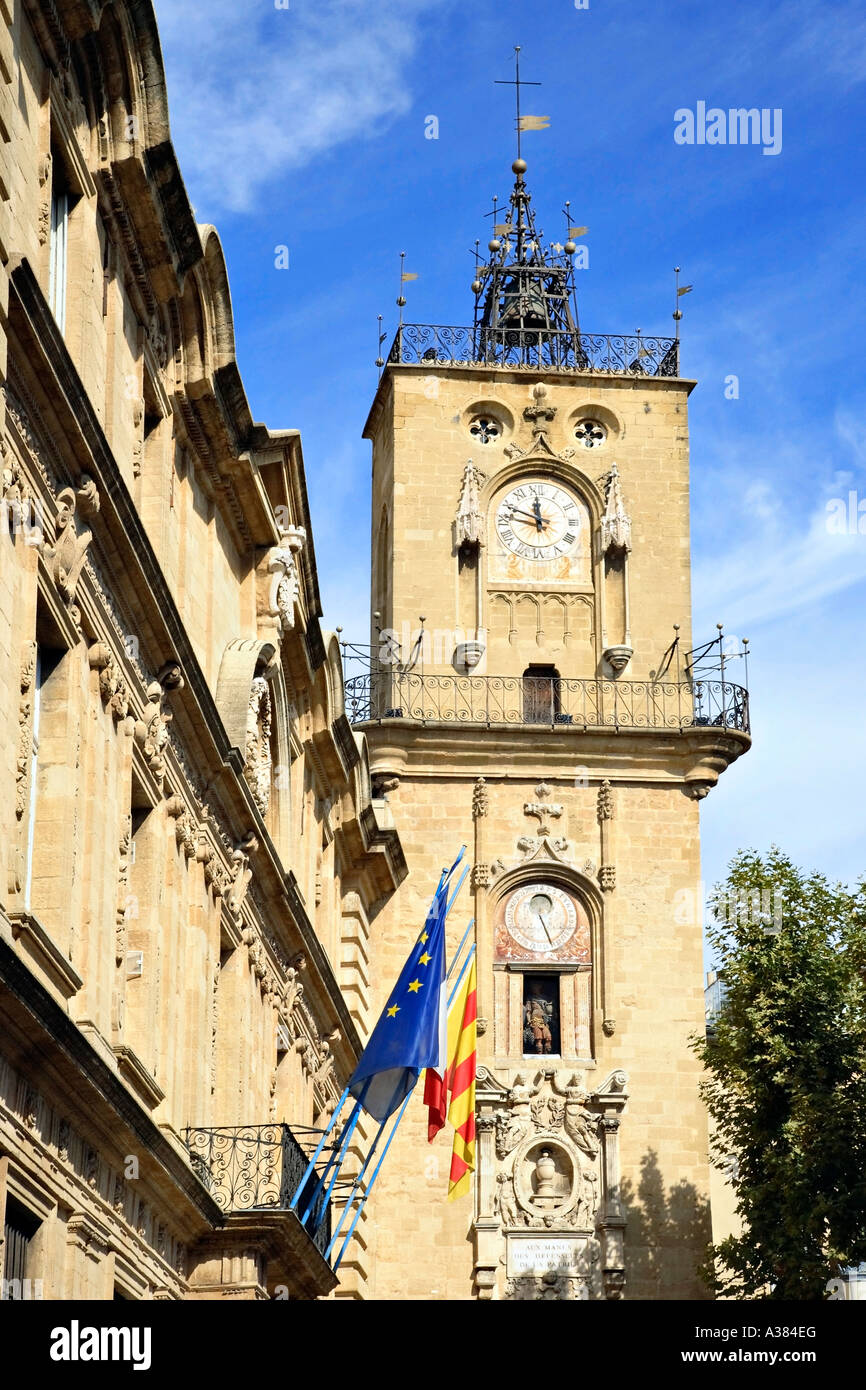Uhrturm in Aix-En-Provence, Frankreich. Stockfoto