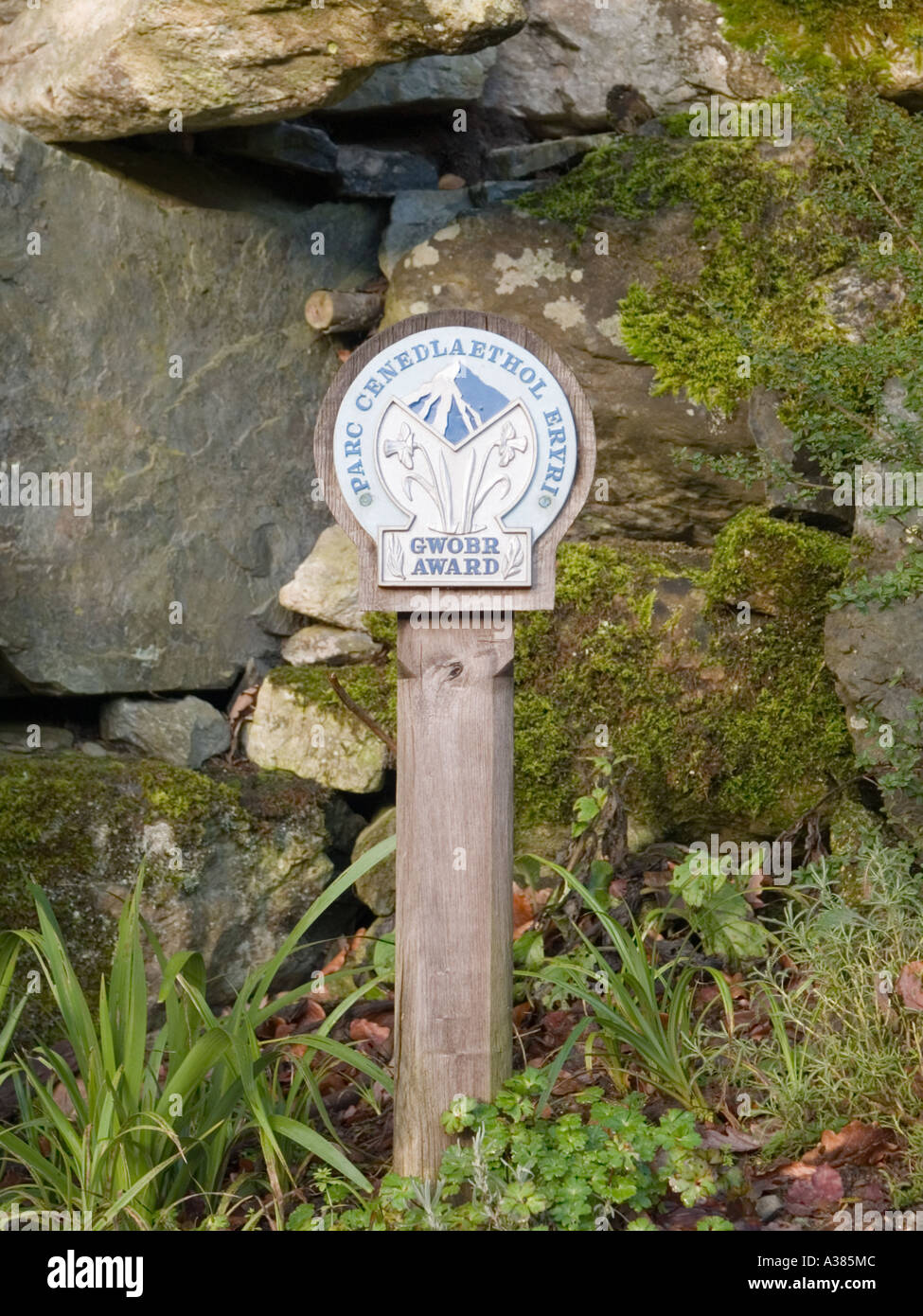 AWARD-Abzeichen bei TY HYLL oder hässliches Haus Capel Curig Conwy Nordwales UK Stockfoto
