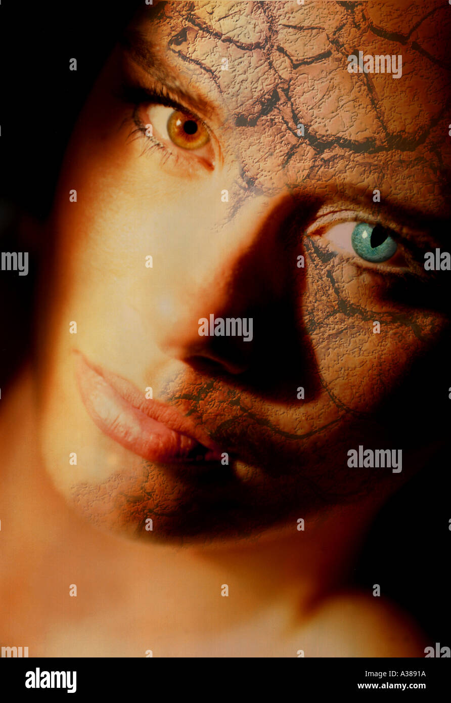 Eidechse Frau Stockfoto