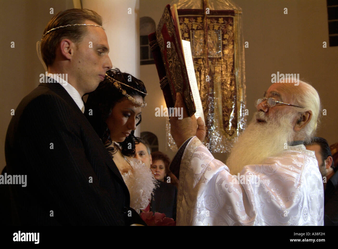 Griechische orthodoxe Trauung Stockfoto