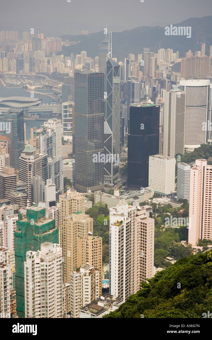 Blick auf Hong Kong vom Gipfel Stockfoto