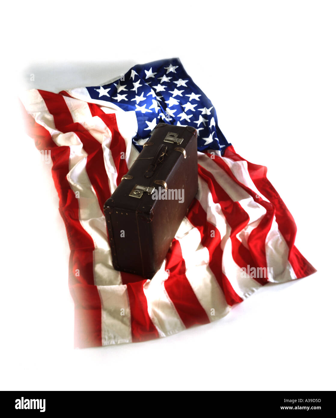 Reise Koffer U.S. Flagge Stockfoto