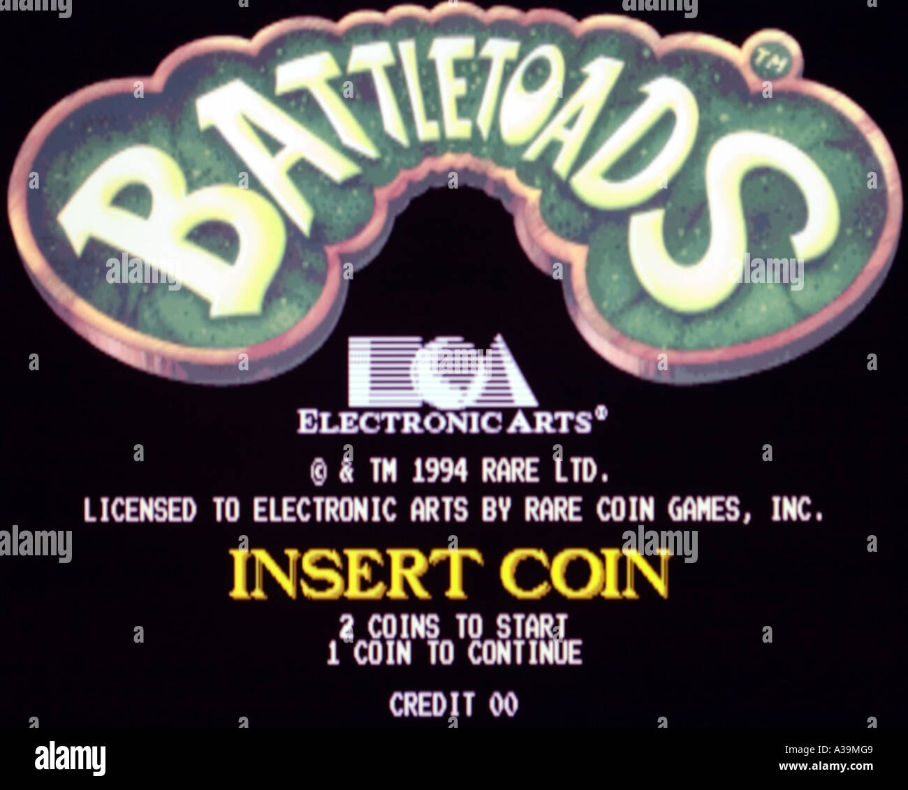 Battletoads Electronic Arts seltene Ltd 1994 Vintage Arcade Videospiel Screenshot - nur zur redaktionellen Nutzung Stockfoto