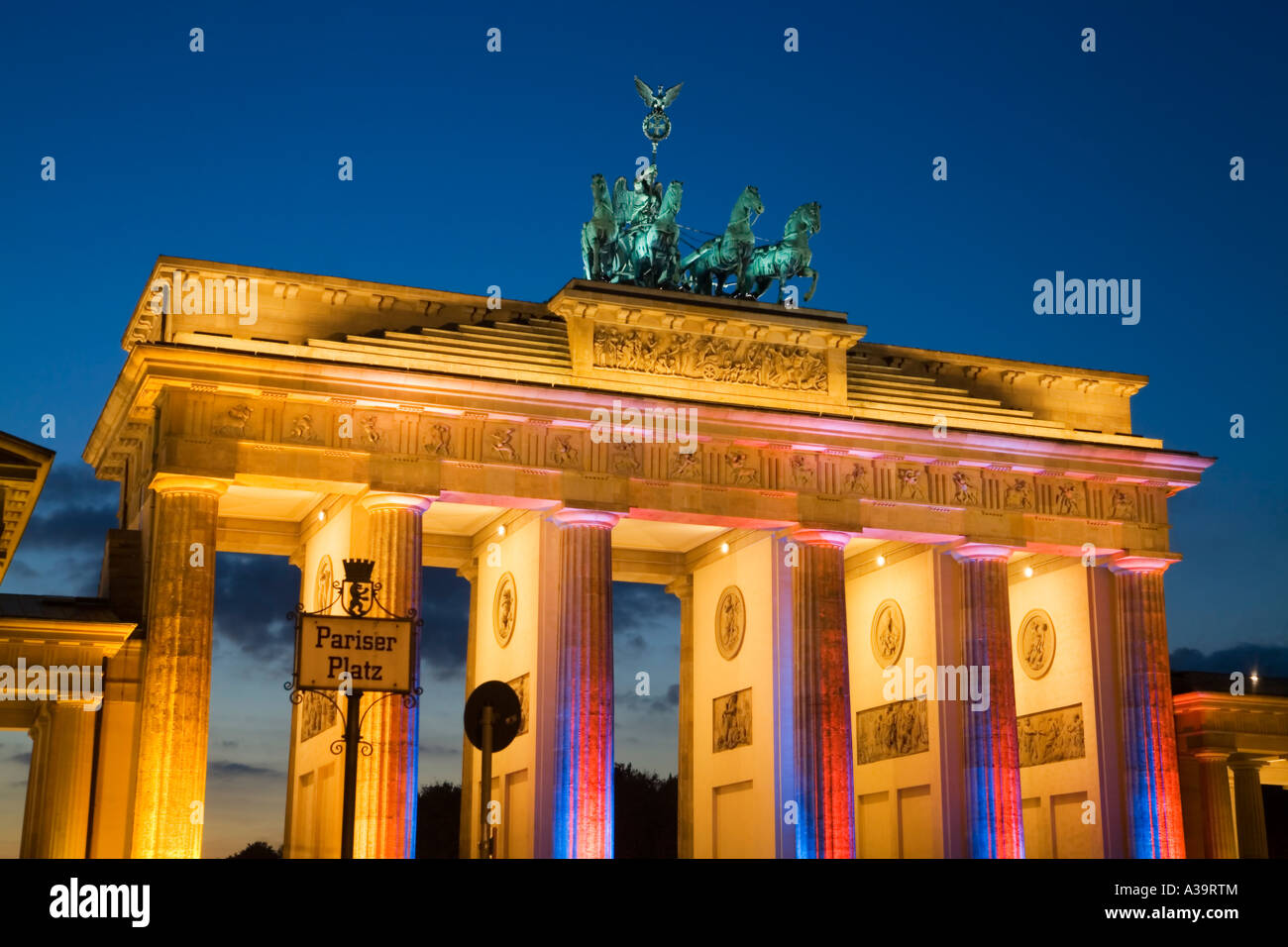 Berlin Brandenburger Tor Festival der Lichter 2006 Paris quadratisch Stockfoto