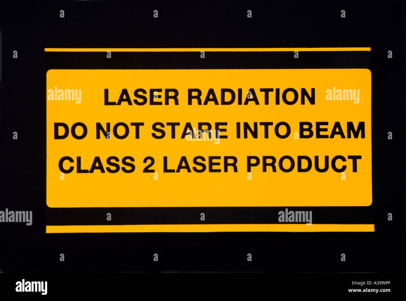 Klasse 2 Laser Strahlung Warnschild Stockfotografie Alamy