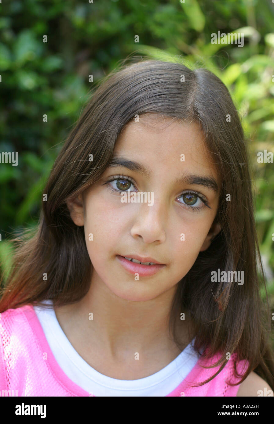 Porträt des jungen Mädchens 10 Jahre-12 Jahre UK-Norfolk Stockfoto