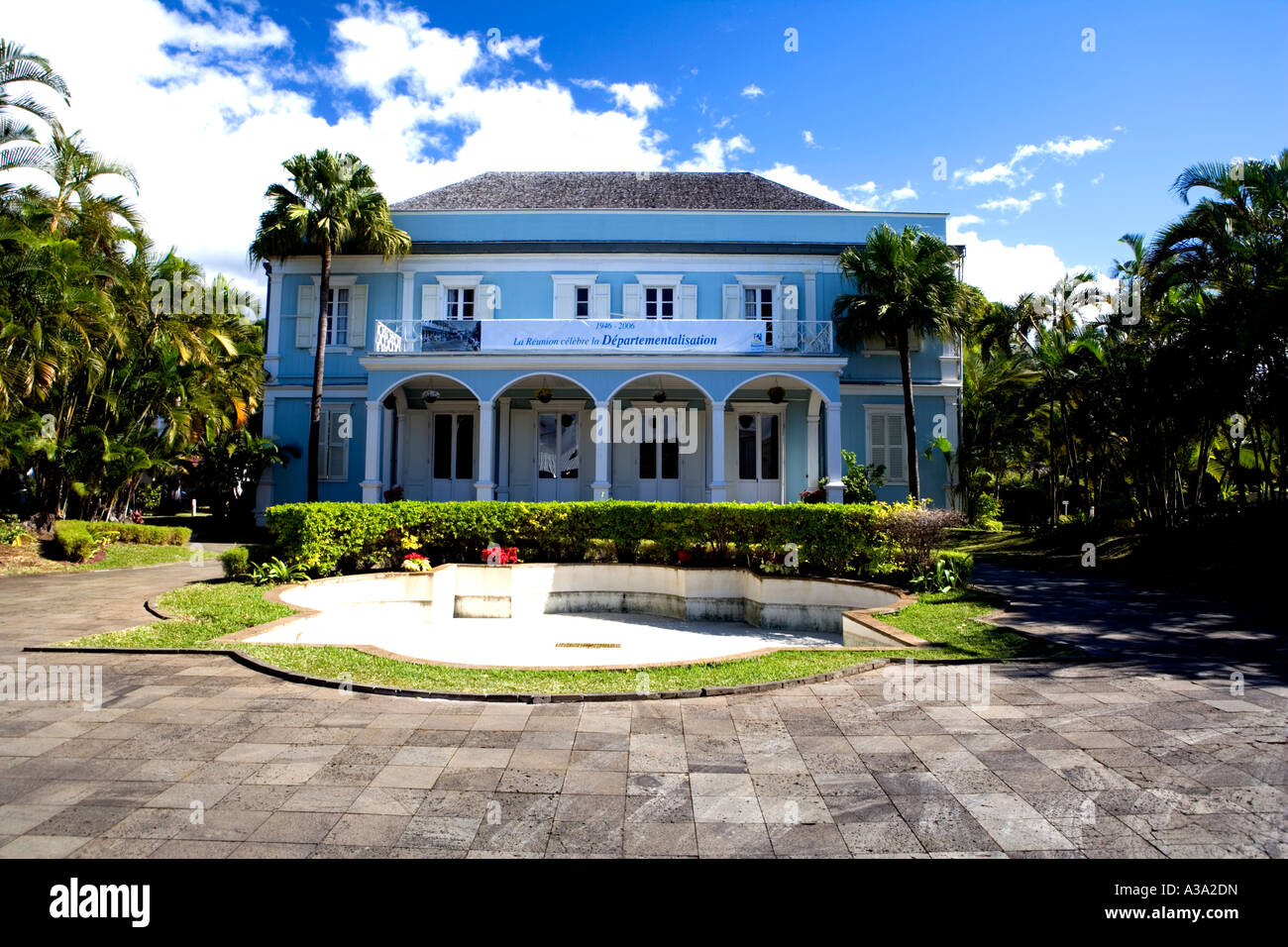 Attraktive alte Kolonialhaus in Saint-Denis, Réunion Stockfoto