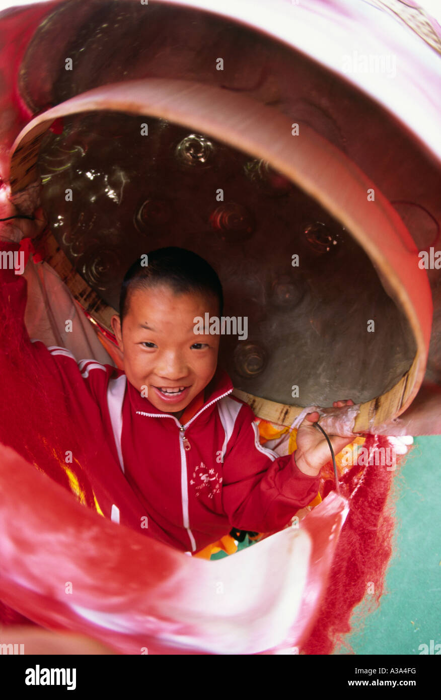 Junge Shaolin Mönch - Lantau Island, Hong Kong, CHINA Stockfoto