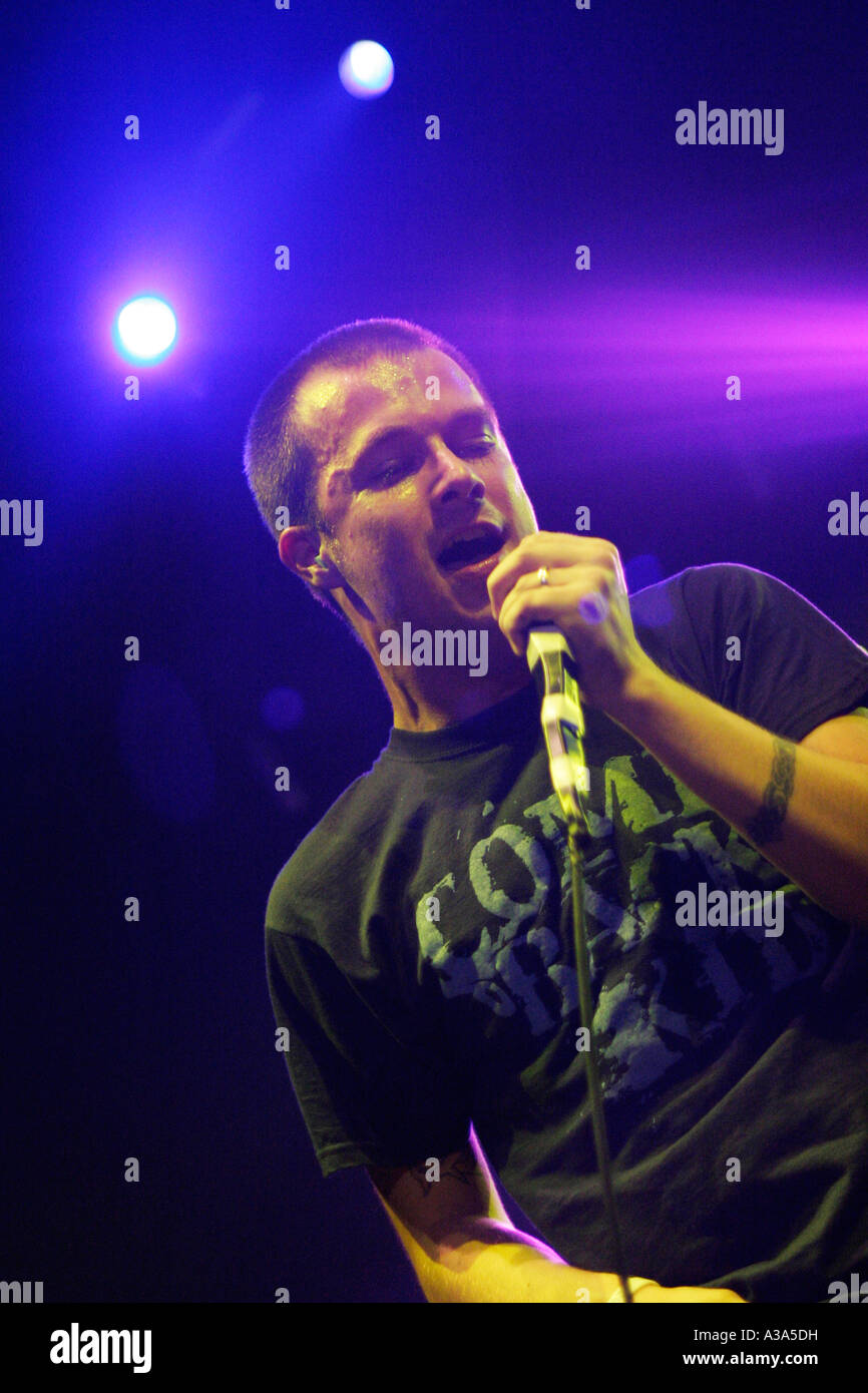 Funeral For A Friend Schlagzeile den Geschmack von Chaos Tour Cardiff International Arena Süd-Wales Stockfoto