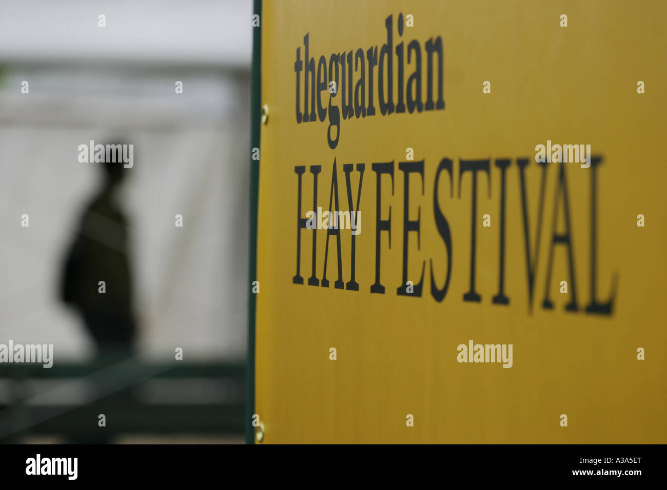 Zeichen Hay Festival Hay on Wye Mitte Wales Stockfoto