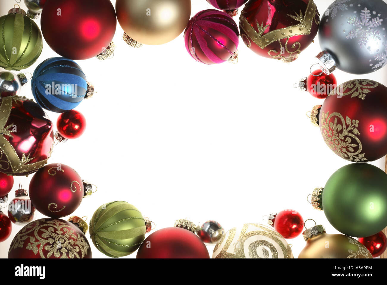 Weihnachtsschmuck-Grenze Stockfoto
