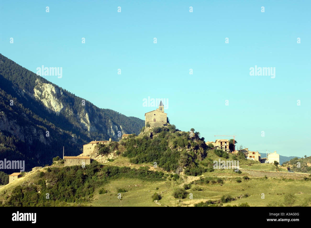 Spanien Catalunya Hügel Kirche in Serra Del Cadi Bereich Stockfoto