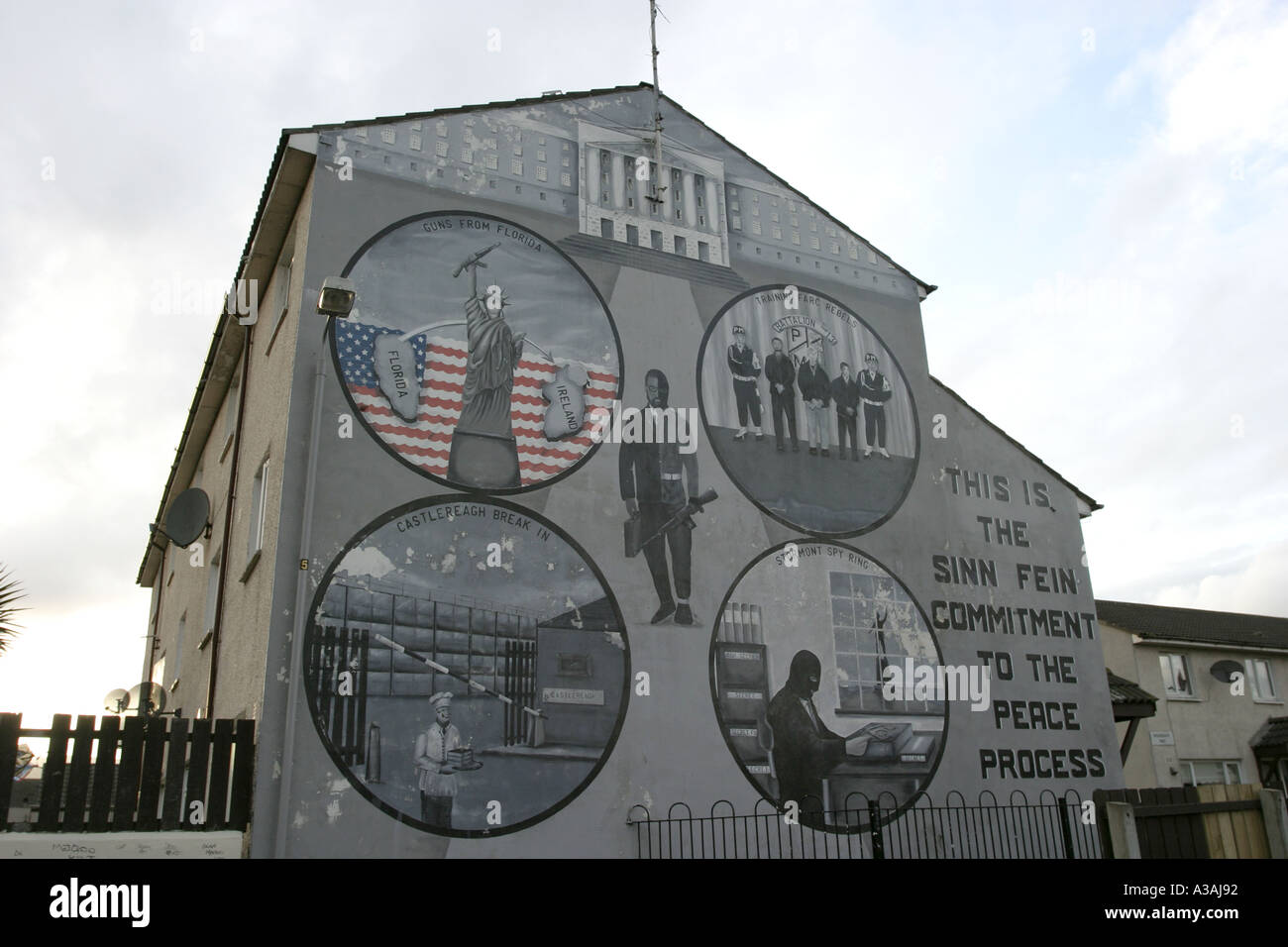 Loyalist Frieden Prozess Wandbild Shankill Road Belfast Nordirland Stockfoto