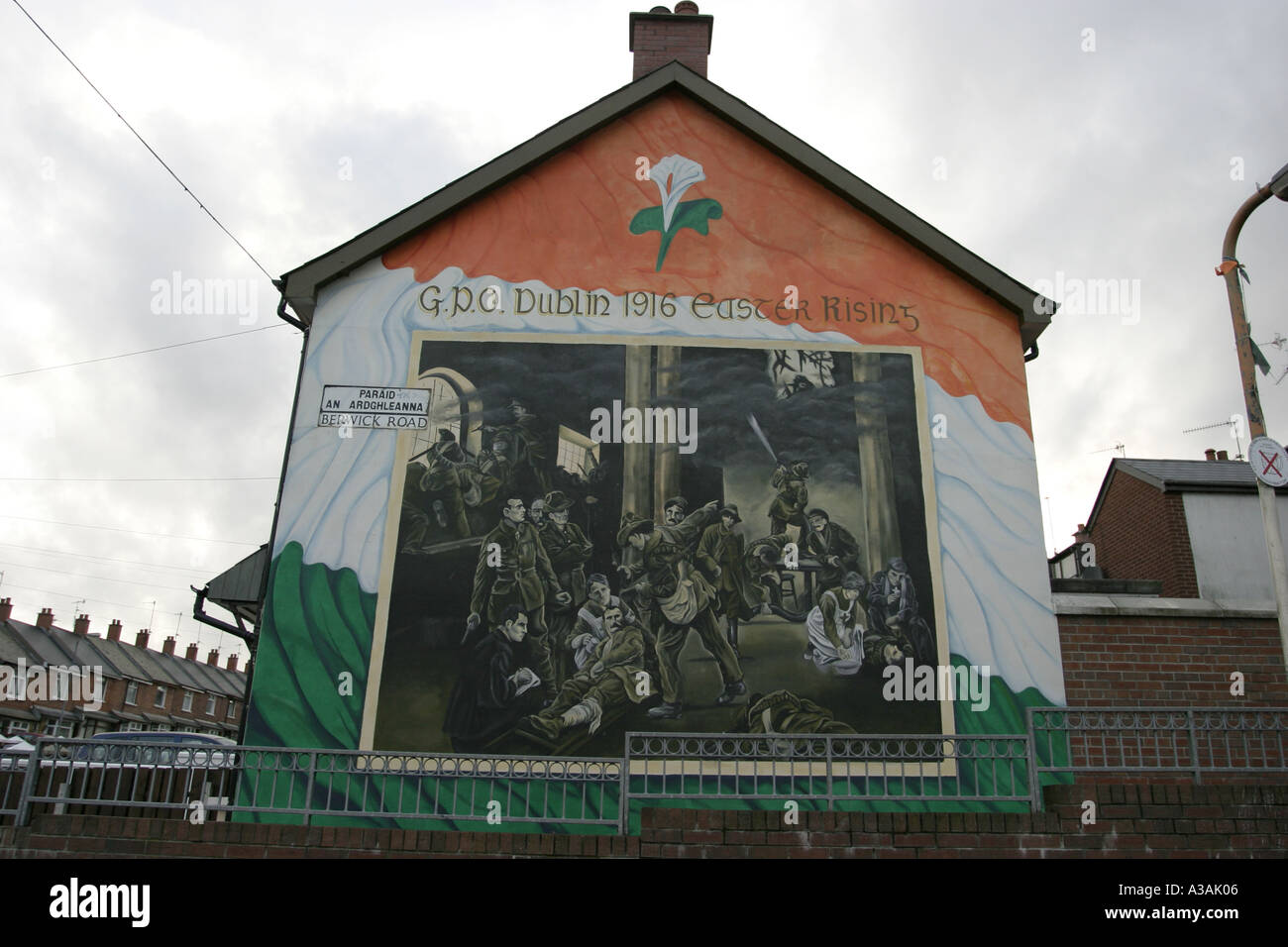 Ostern steigen gpo Dublin republikanischen Wand Wandbild Ardoyne North Belfast Nordirland Stockfoto