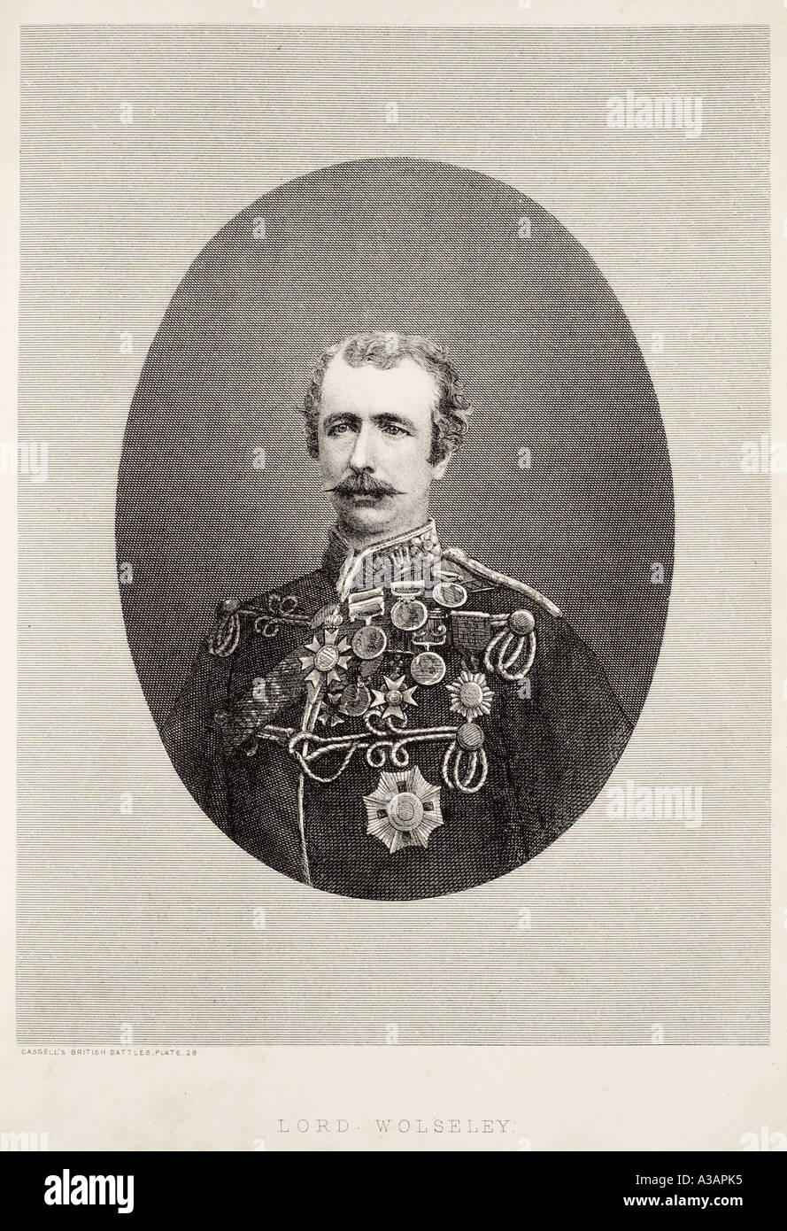 Field Marshal Viscount Lord Wolseley Offizier 1833 1913 militärischen britischen dekorierten einheitliche Medaille Geschichte Soldat Heerführer Stockfoto