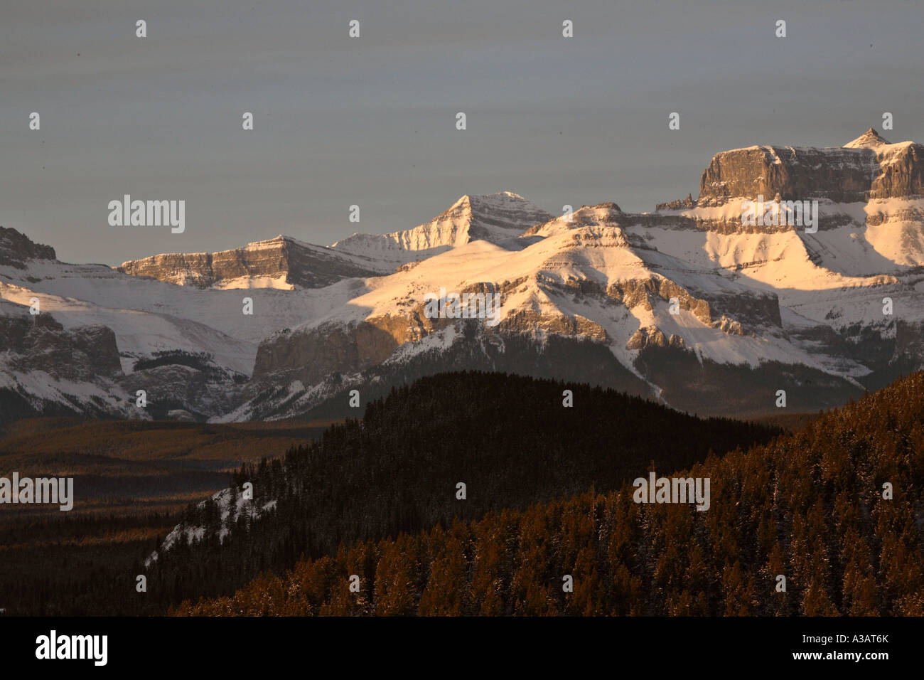 Rocky Mountains im winter Stockfoto