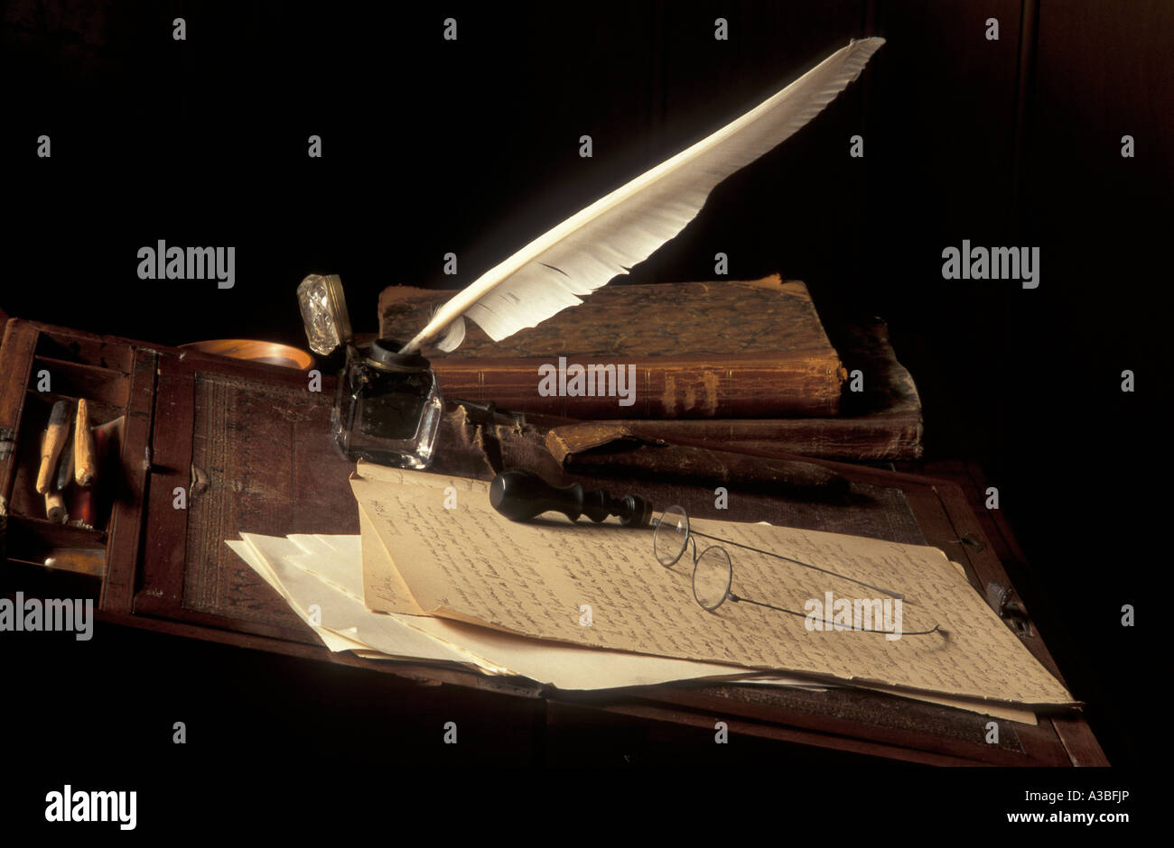 Schreibtisch in Chief Faktoren Haus in Fort Vancouver National Historic Site Vancouver Washington Stockfoto