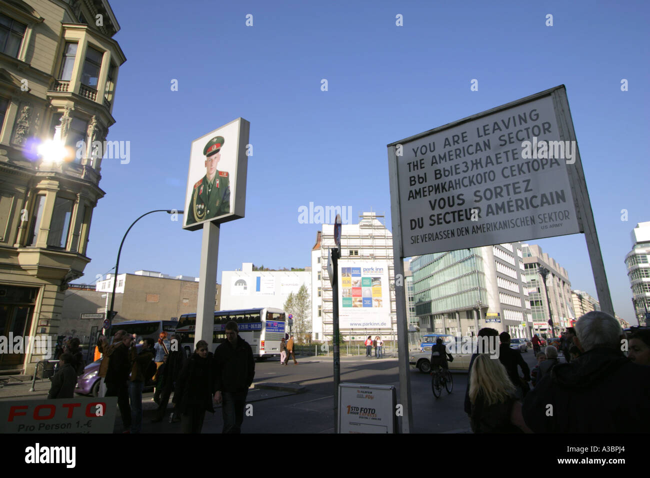 Checkpoint Charlie, Berlin, Deutschland Stockfoto