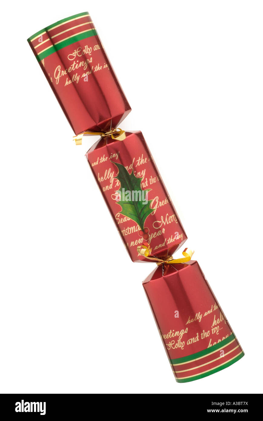 Roten Purpur Cracker Papier Karte Gloss Esstisch Kleid Dressing Kranz Weihnachten dekorieren Dekoration Anzeige winter Stockfoto