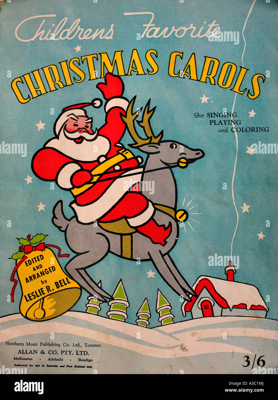 Ein Vintage Australian Christmas Carol Buch Stockfoto