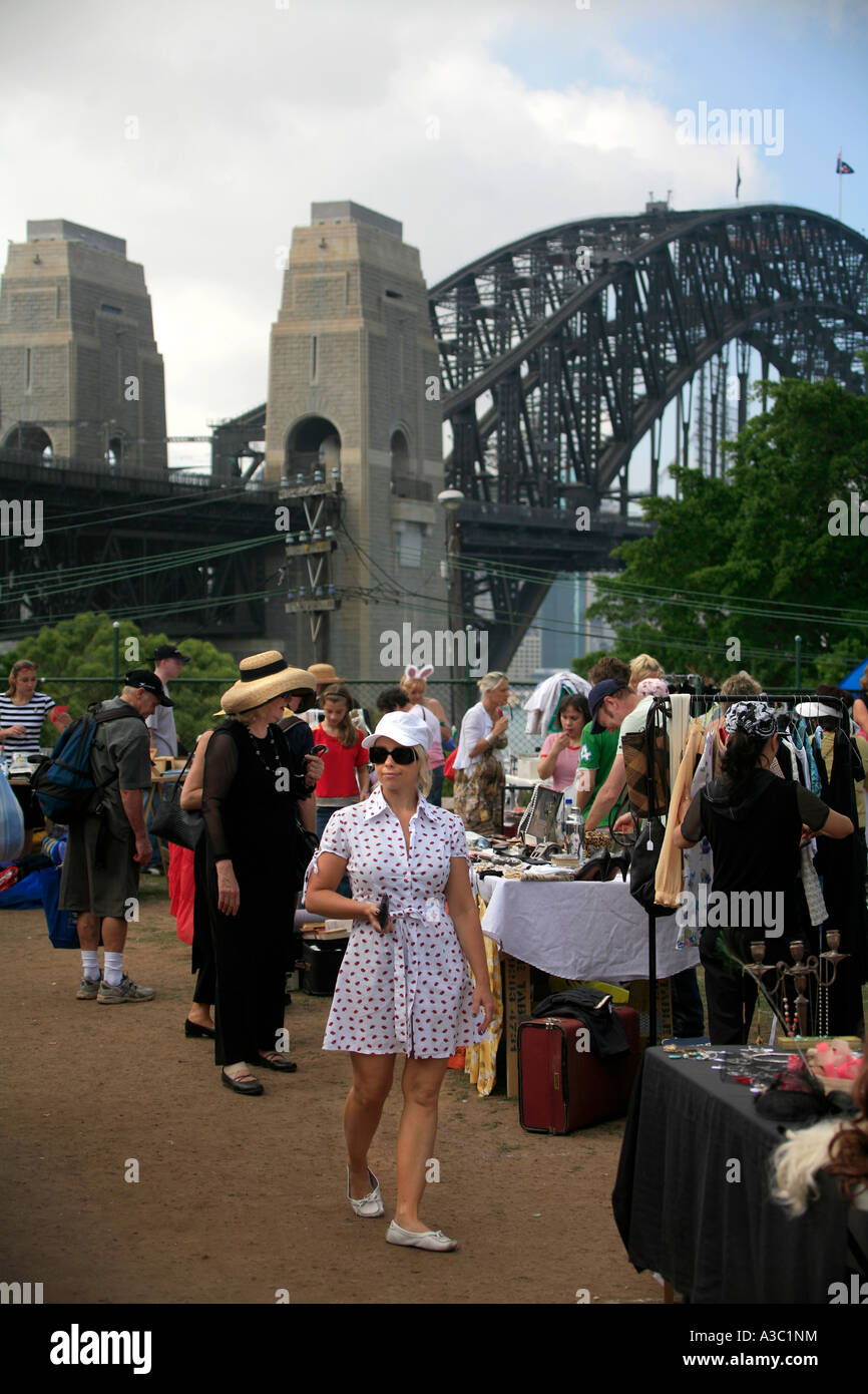 Einkaufen im outdoor-Markt in Sydney Australia Stockfoto