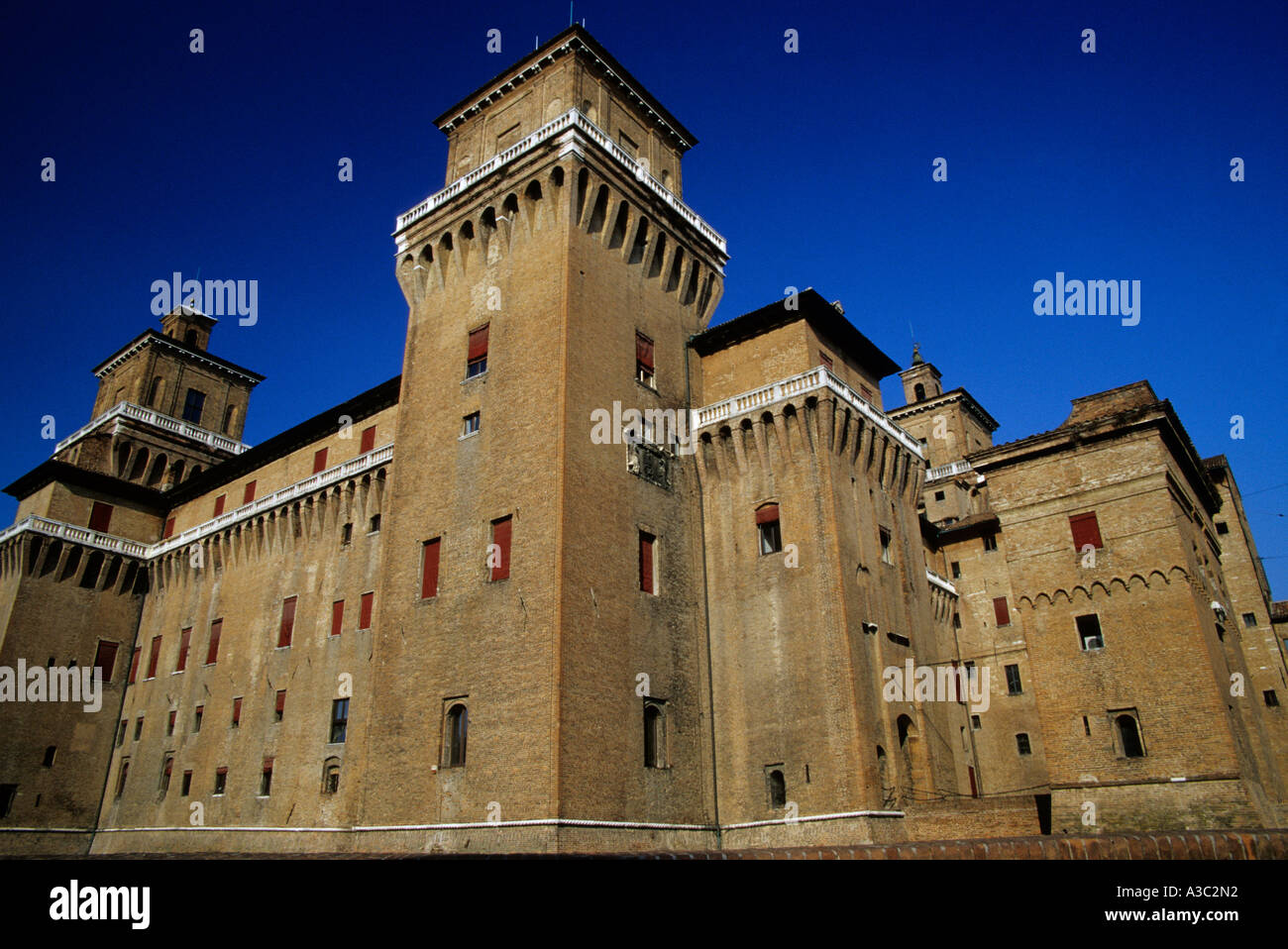 Das Schloss der Este in Ferrara, Italien Stockfoto