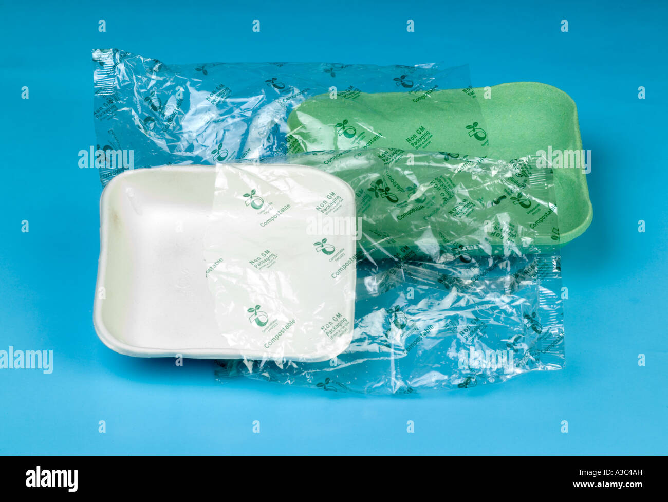 Kompostierbaren pflanzlichen Verpackung aus einer GVO-Quelle Stockfoto